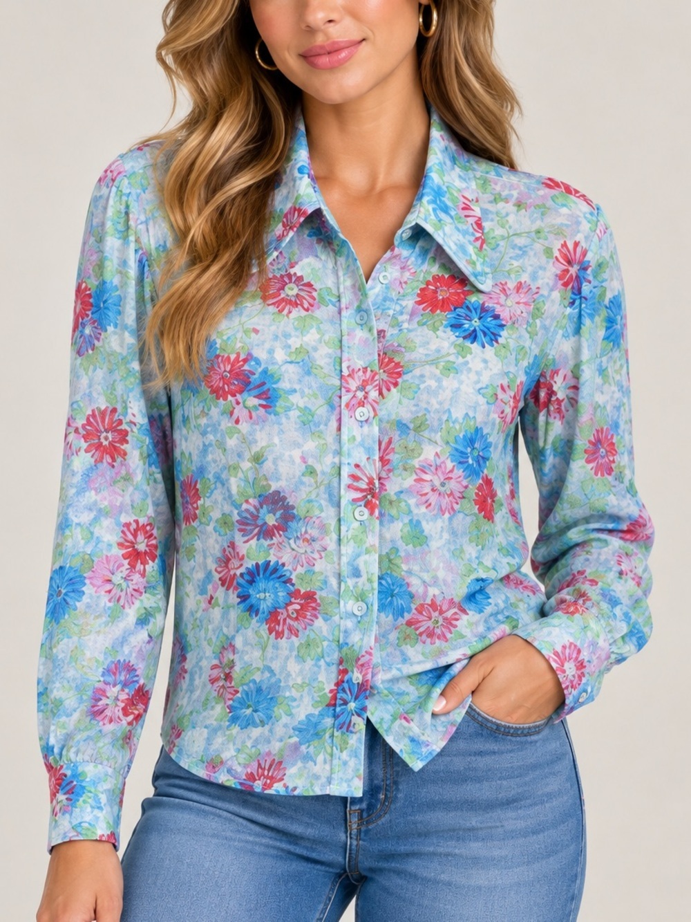 Vintage Maler California Floral Blouse